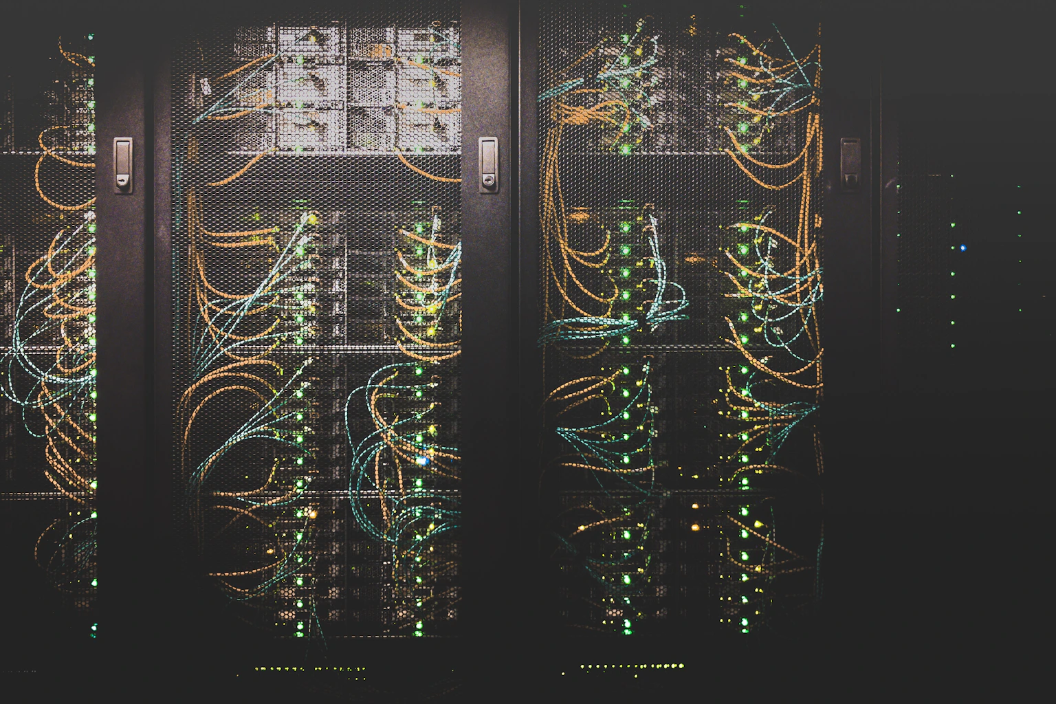 Server and network equipment housed in enclosed data-centre racks